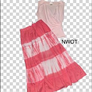 Soft Surroundings * Wrap Top w/Cotton Tie Dye Skirt Set - NWOT * Size S
